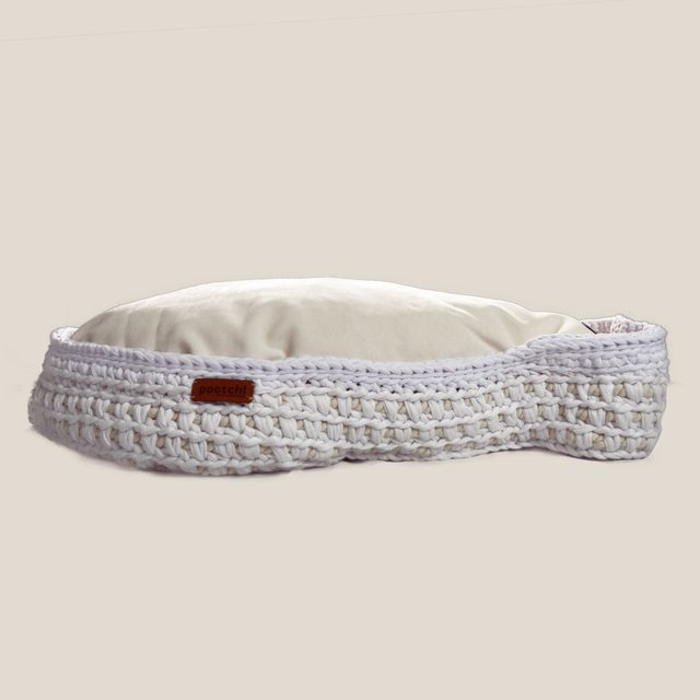 Pootchi Beyaz Alçak Oval Yatak